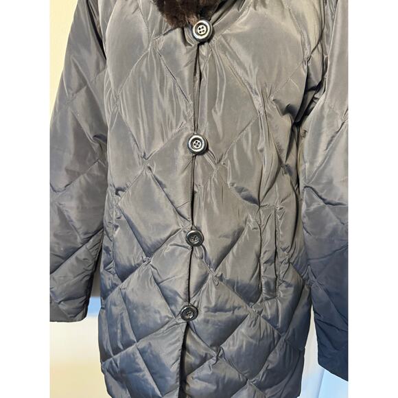 Belle Fare Kleve Puffer Coat Rabbit Fur Goose Down Stadium Coat Size S - Picture 5 of 13